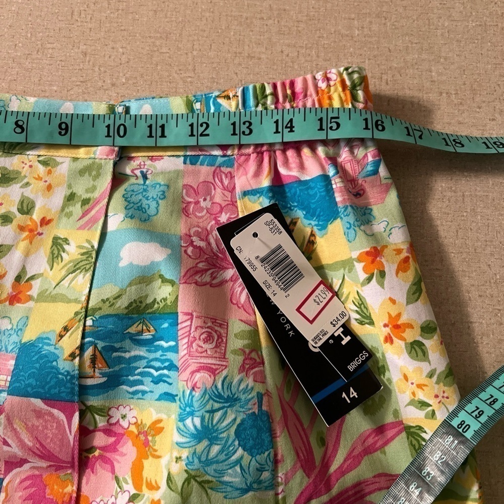 New W/T Briggs New York Skort Womens 14 Floral Multicolor tropical - Picture 6 of 7